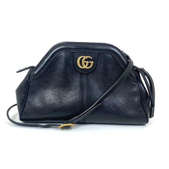 GUCCI GG Marmont Liber Tiger Cat Head Shoulder Bag Leather Black - Picture 1 of 16